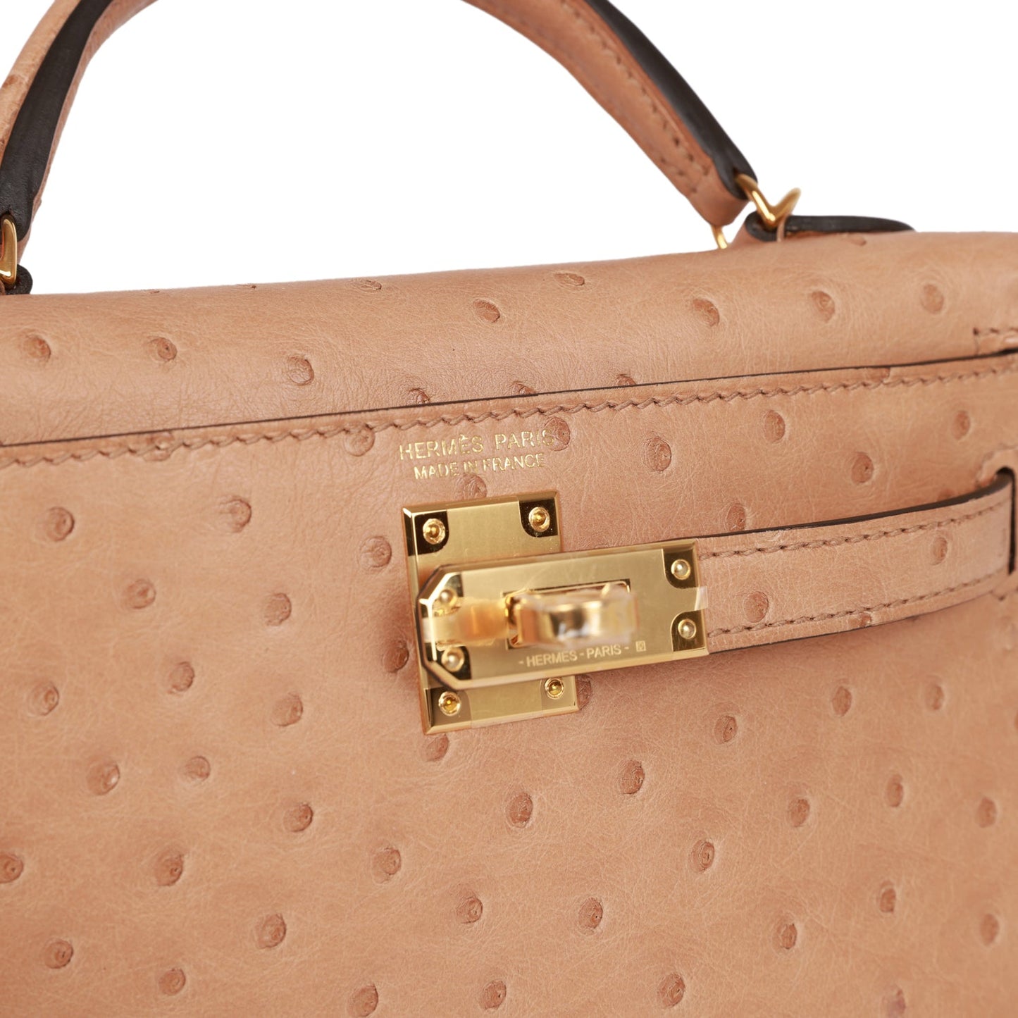 Hermes Kelly 20 Sellier Chai Ostrich Gold Hardware