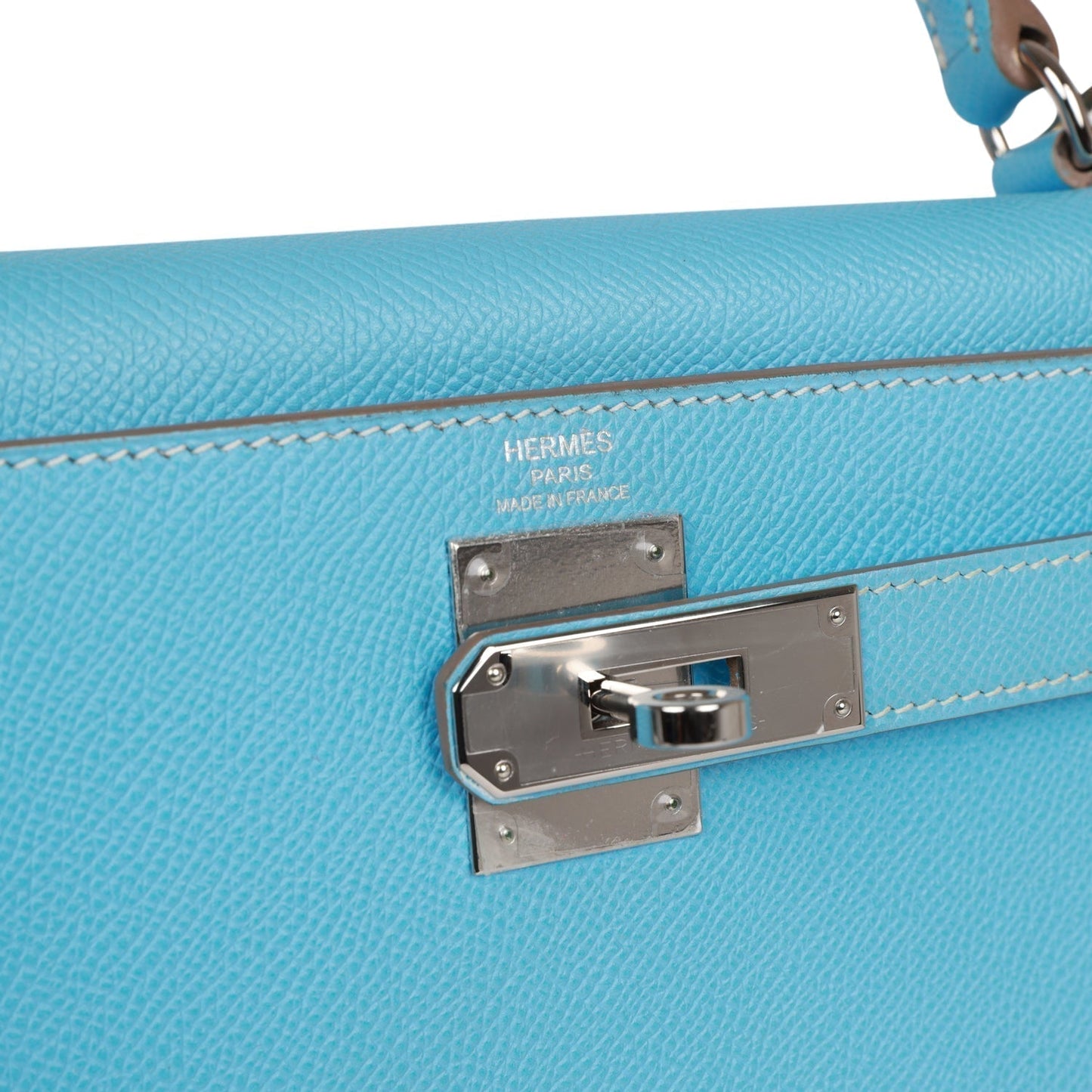 Hermes Kelly 28 Retourne Celeste Candy Epsom Palladium Hardware