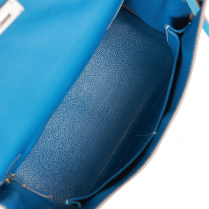 Hermes Kelly 28 Retourne Celeste Candy Epsom Palladium Hardware