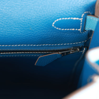 Hermes Kelly 28 Retourne Celeste Candy Epsom Palladium Hardware