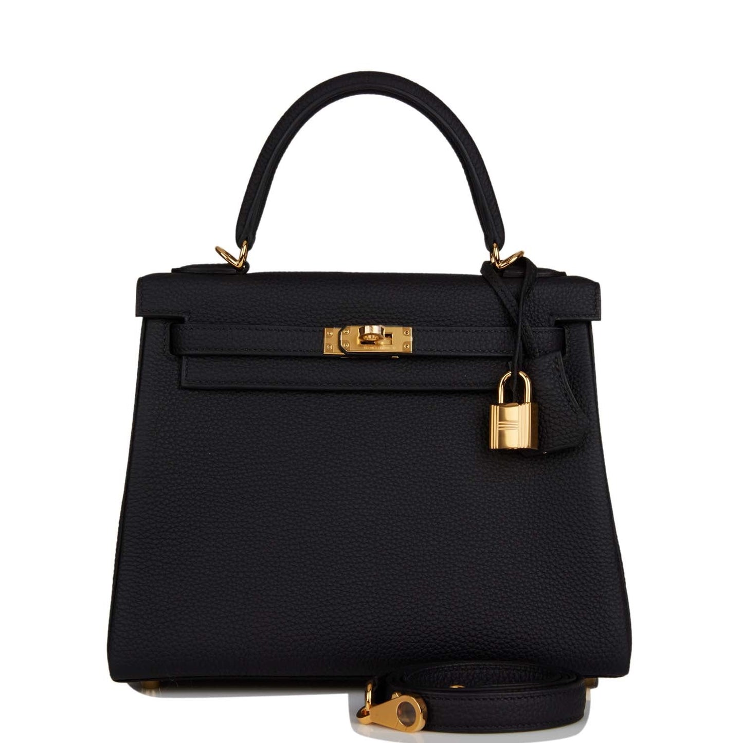 Hermes Kelly 25 Retourne Black Togo Gold Hardware