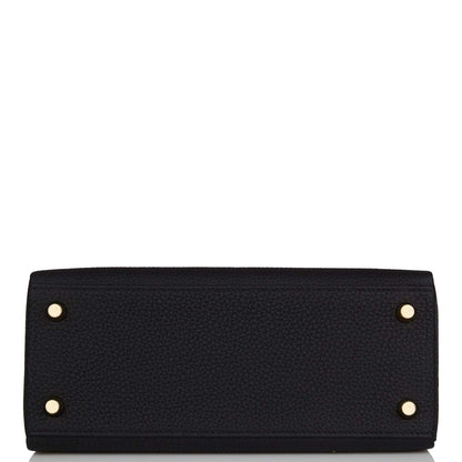 Hermes Kelly 25 Retourne Black Togo Gold Hardware