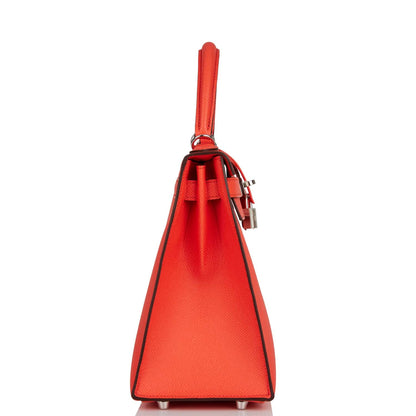 Hermes Kelly 28 Sellier Rose Texas Epsom Palladium Hardware