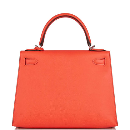 Hermes Kelly 28 Sellier Rose Texas Epsom Palladium Hardware