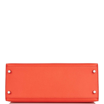 Hermes Kelly 28 Sellier Rose Texas Epsom Palladium Hardware