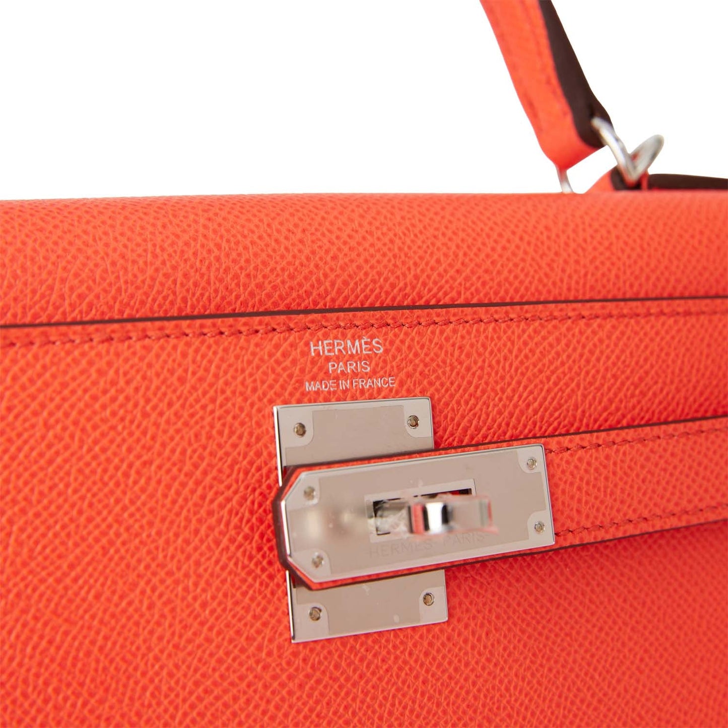 Hermes Kelly 28 Sellier Rose Texas Epsom Palladium Hardware