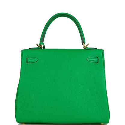 Hermes Kelly 25 Retourne Bambou Togo Gold Hardware