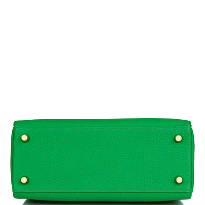 Hermes Kelly 25 Retourne Bambou Togo Gold Hardware