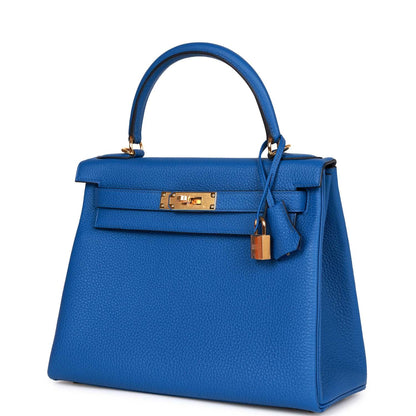 Hermes Kelly 28 Retourne Bleu France Togo Gold Hardware