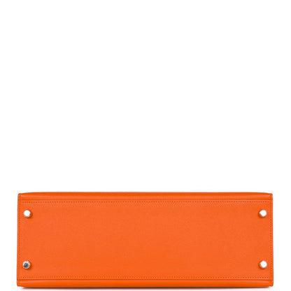 Hermes Kelly 32 Sellier Feu Epsom Palladium Hardware