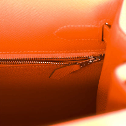Hermes Kelly 32 Sellier Feu Epsom Palladium Hardware