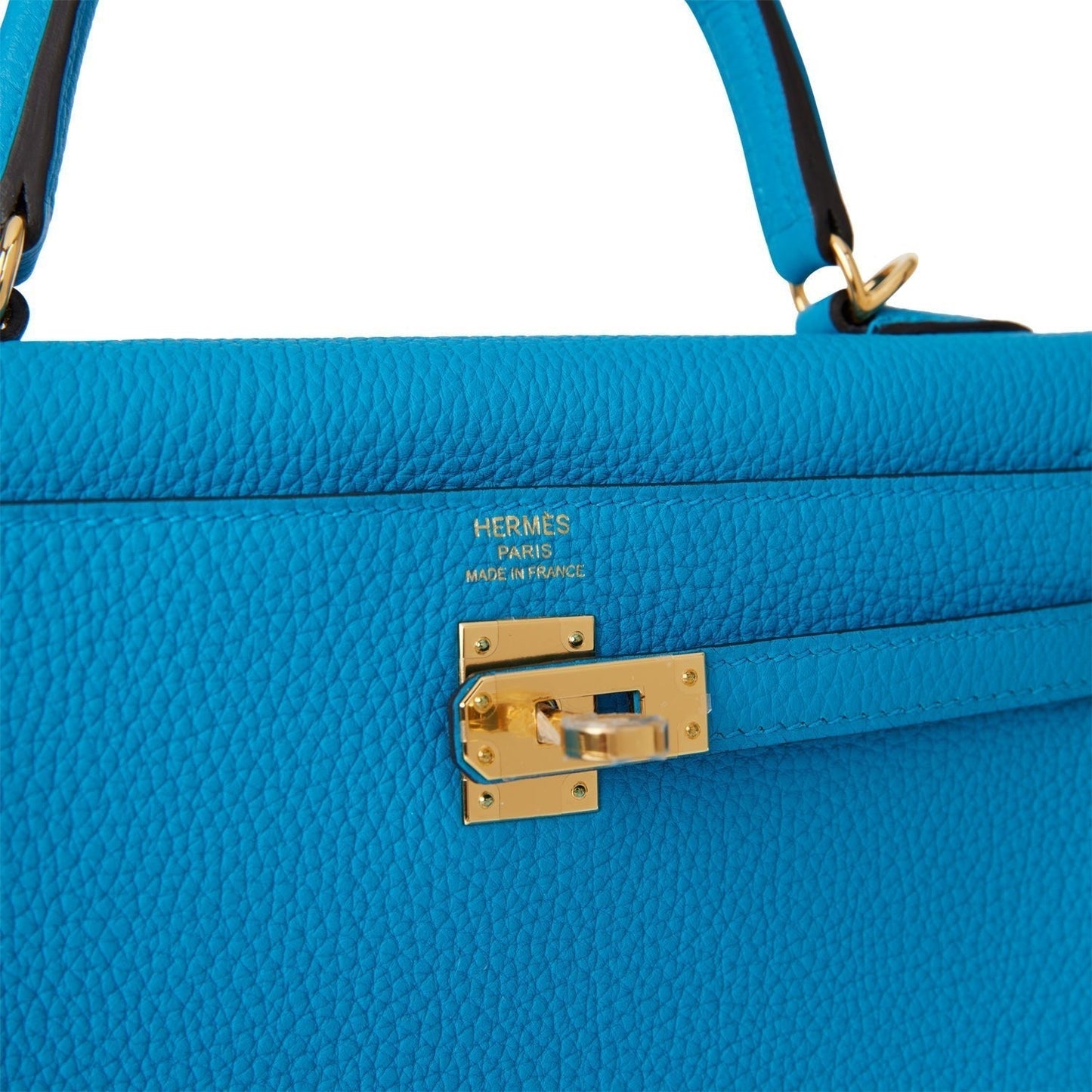 Hermes Kelly 25 Retourne Bleu Zanzibar Togo Gold Hardware