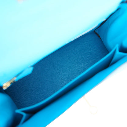Hermes Kelly 25 Retourne Bleu Zanzibar Togo Gold Hardware