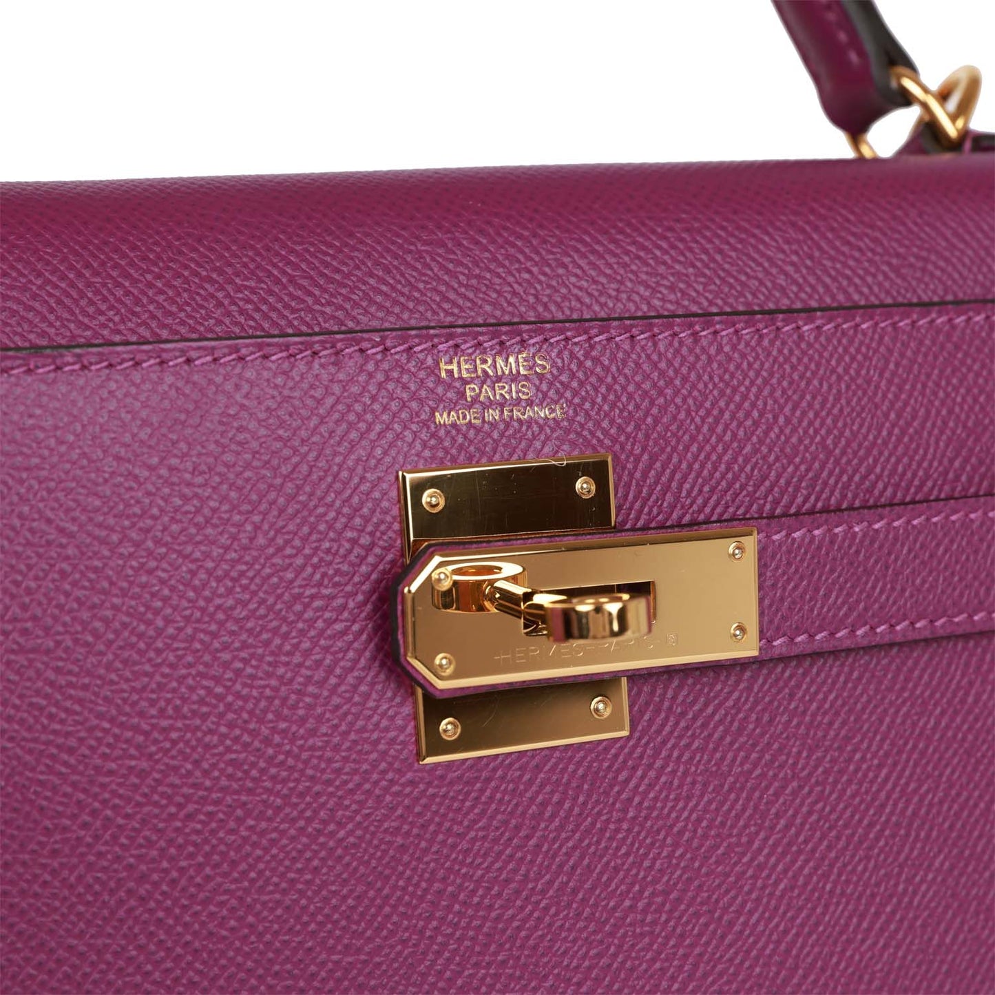 Hermes Kelly 32 Sellier Anemone Epsom Gold Hardware
