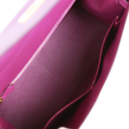 Hermes Kelly 32 Sellier Anemone Epsom Gold Hardware