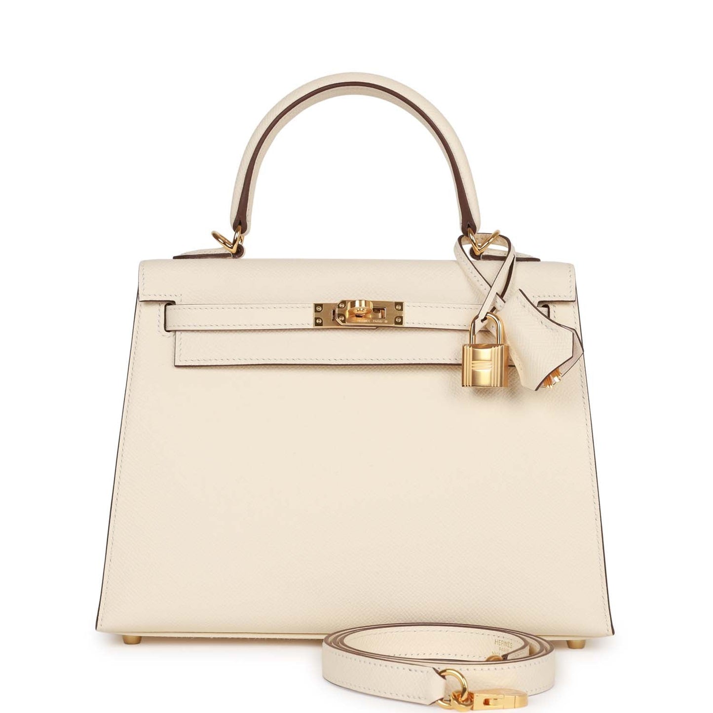 Hermes Kelly 25 Sellier Nata Epsom Gold Hardware