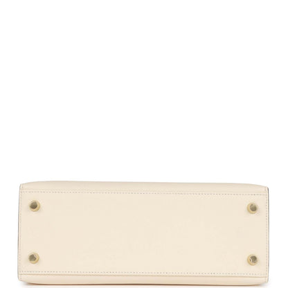 Hermes Kelly 25 Sellier Nata Epsom Gold Hardware