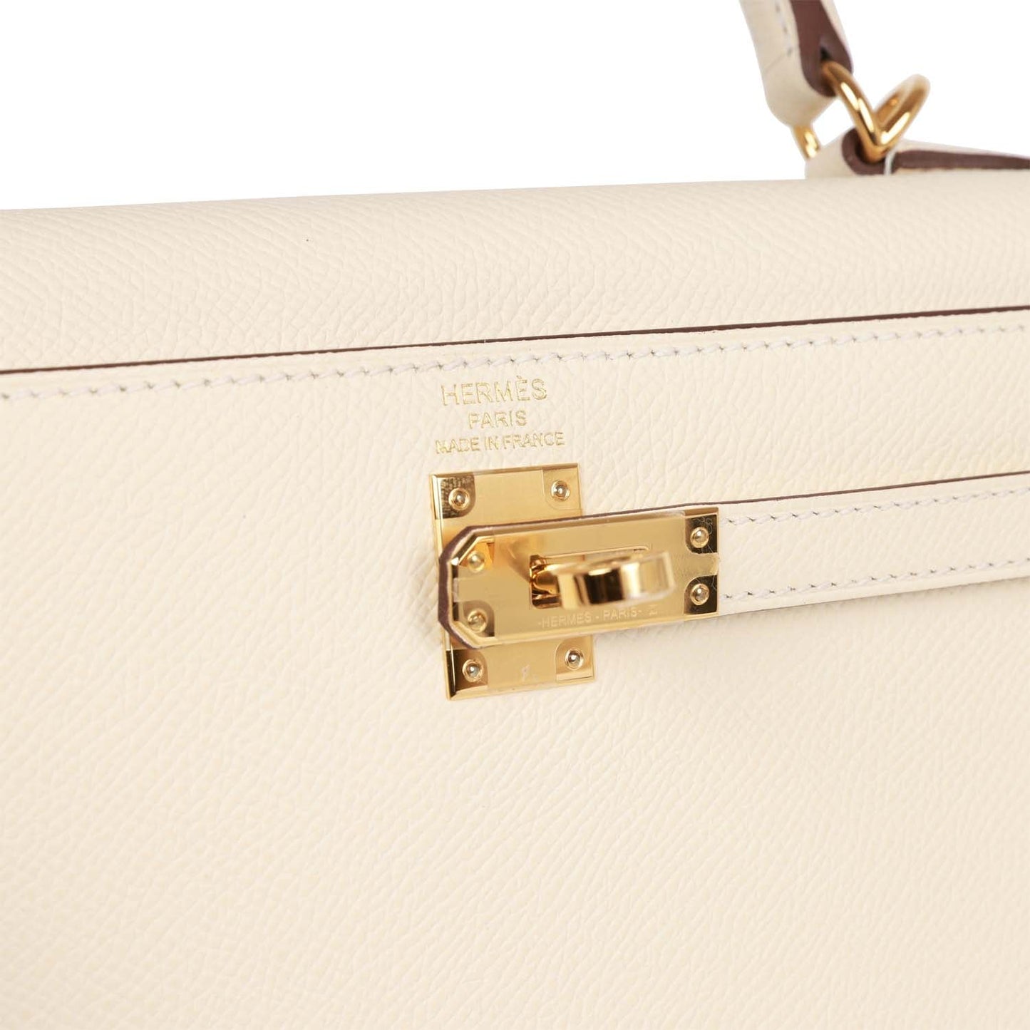 Hermes Kelly 25 Sellier Nata Epsom Gold Hardware
