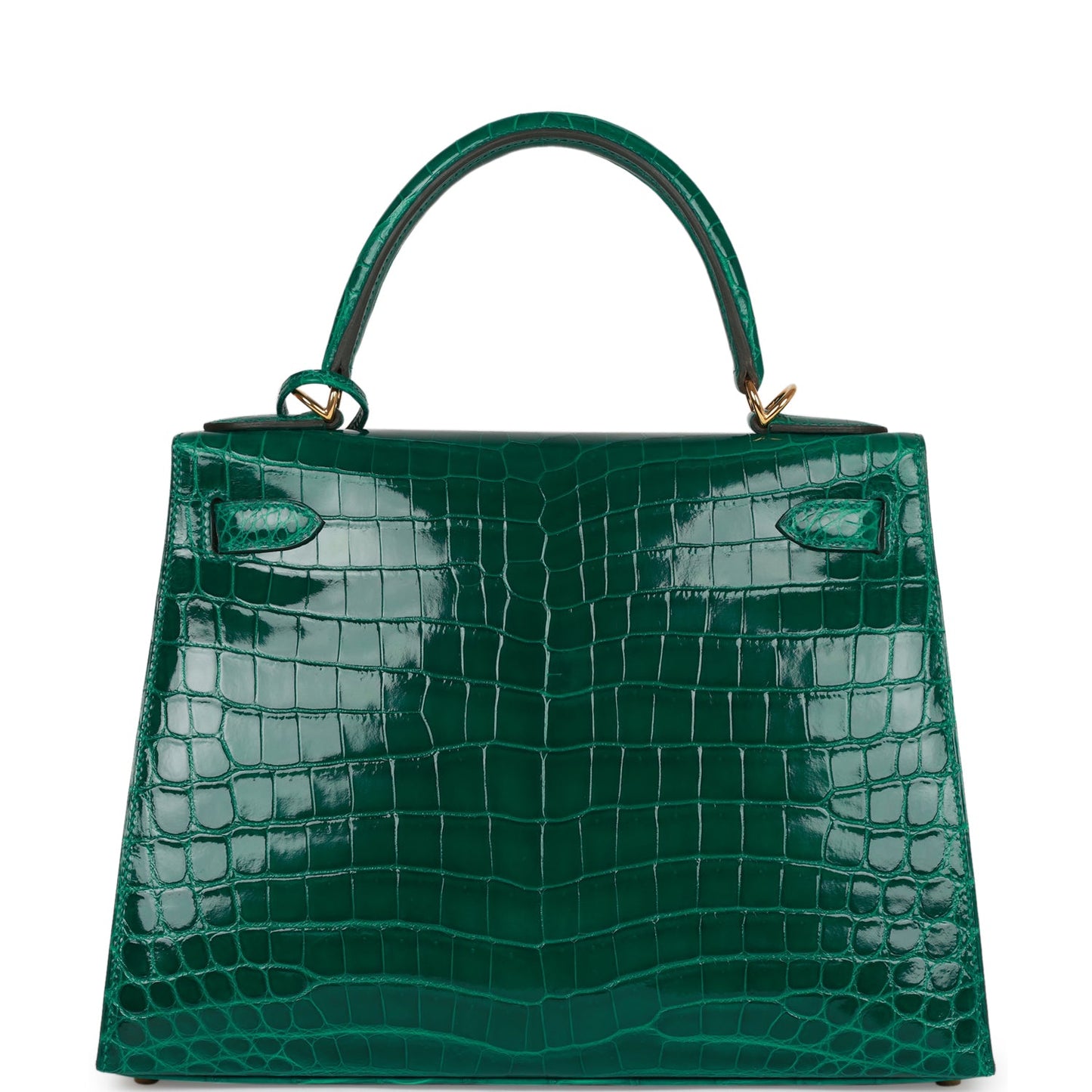 Hermes Special Order (HSS) Kelly 28 Sellier Emerald Shiny Niloticus Crocodile Gold Hardware