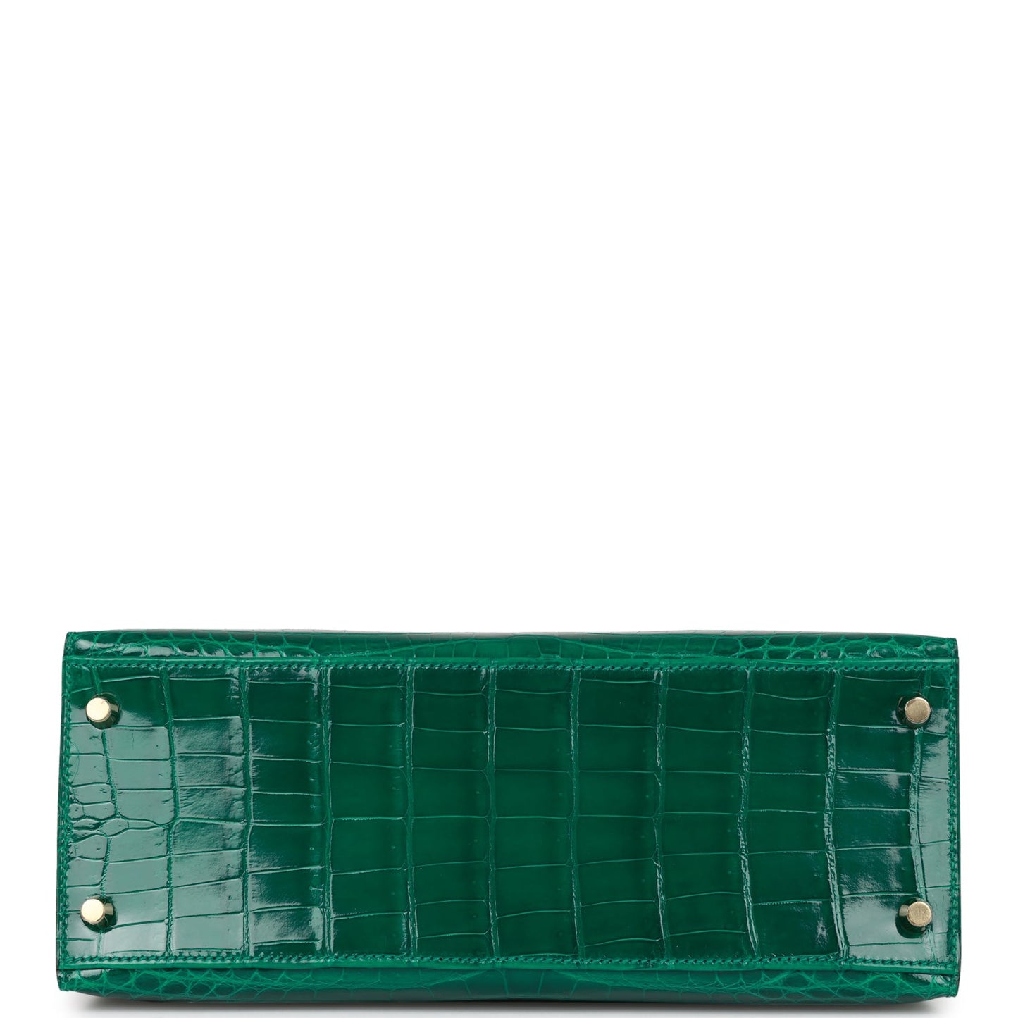 Hermes Special Order (HSS) Kelly 28 Sellier Emerald Shiny Niloticus Crocodile Gold Hardware