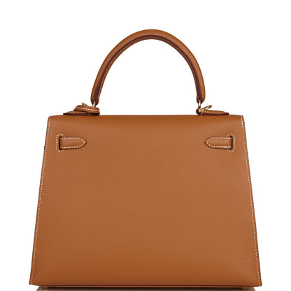 Hermes Kelly 25 Sellier Gold Epsom Gold Hardware