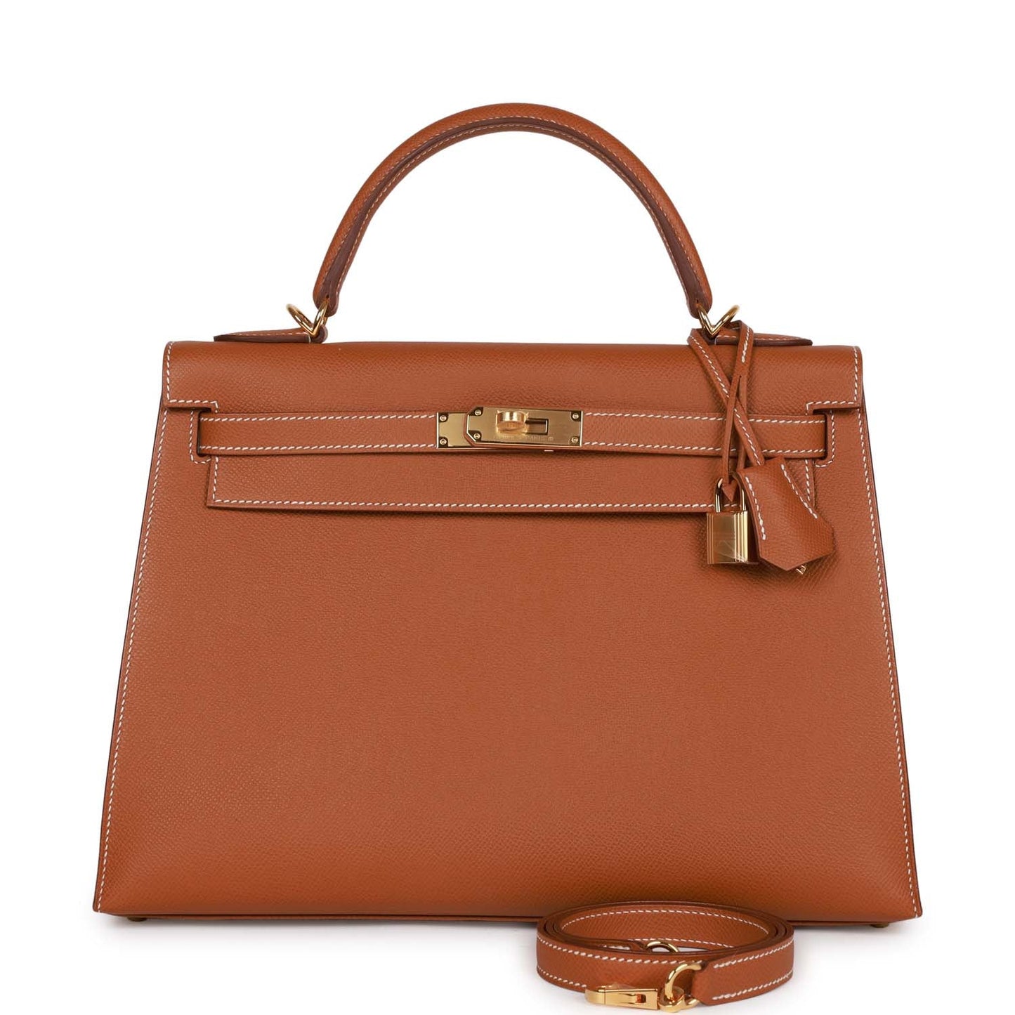 Hermes Kelly 32 Sellier Gold Epsom Gold Hardware