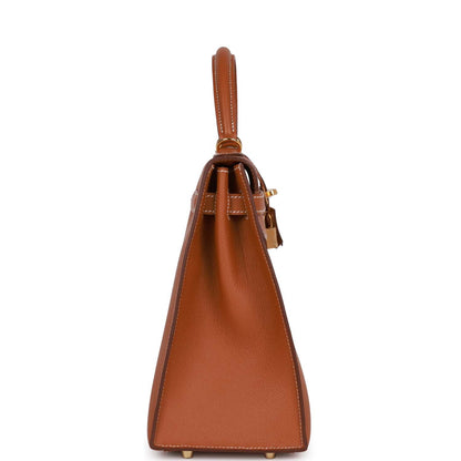 Hermes Kelly 32 Sellier Gold Epsom Gold Hardware