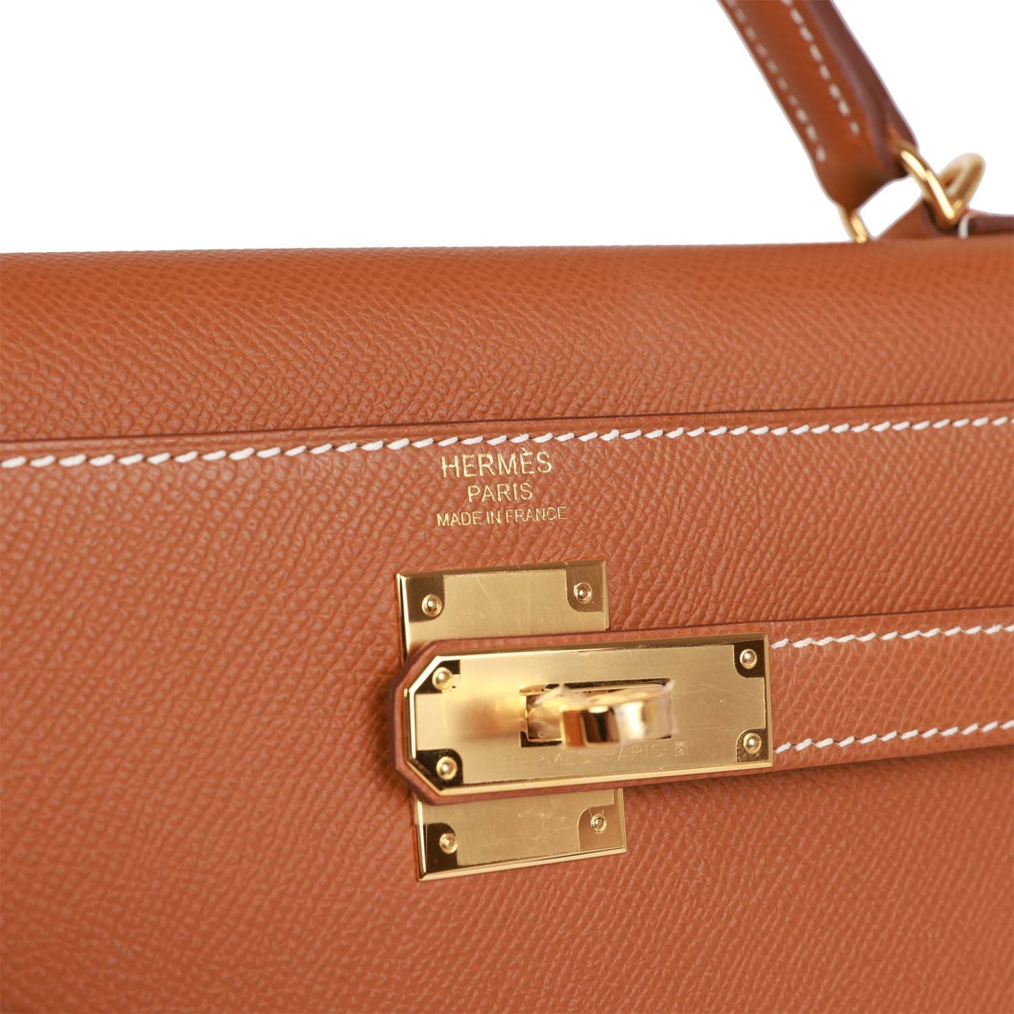 Hermes Kelly 32 Sellier Gold Epsom Gold Hardware