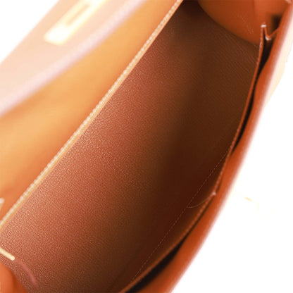 Hermes Kelly 32 Sellier Gold Epsom Gold Hardware