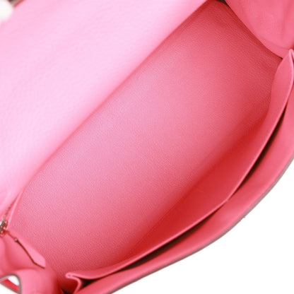 Hermes Kelly 32 Retourne Rose Azalee Clemence Palladium Hardware