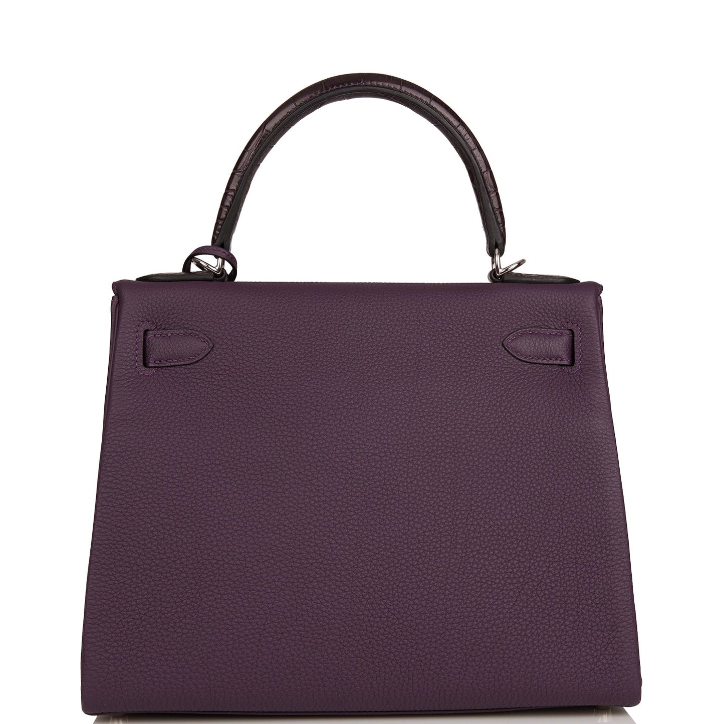 Hermes Kelly 28 Retourne Raisin Togo and Prunoir Alligator Touch Palladium Hardware