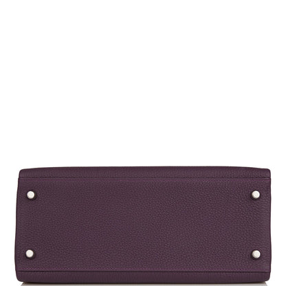 Hermes Kelly 28 Retourne Raisin Togo and Prunoir Alligator Touch Palladium Hardware