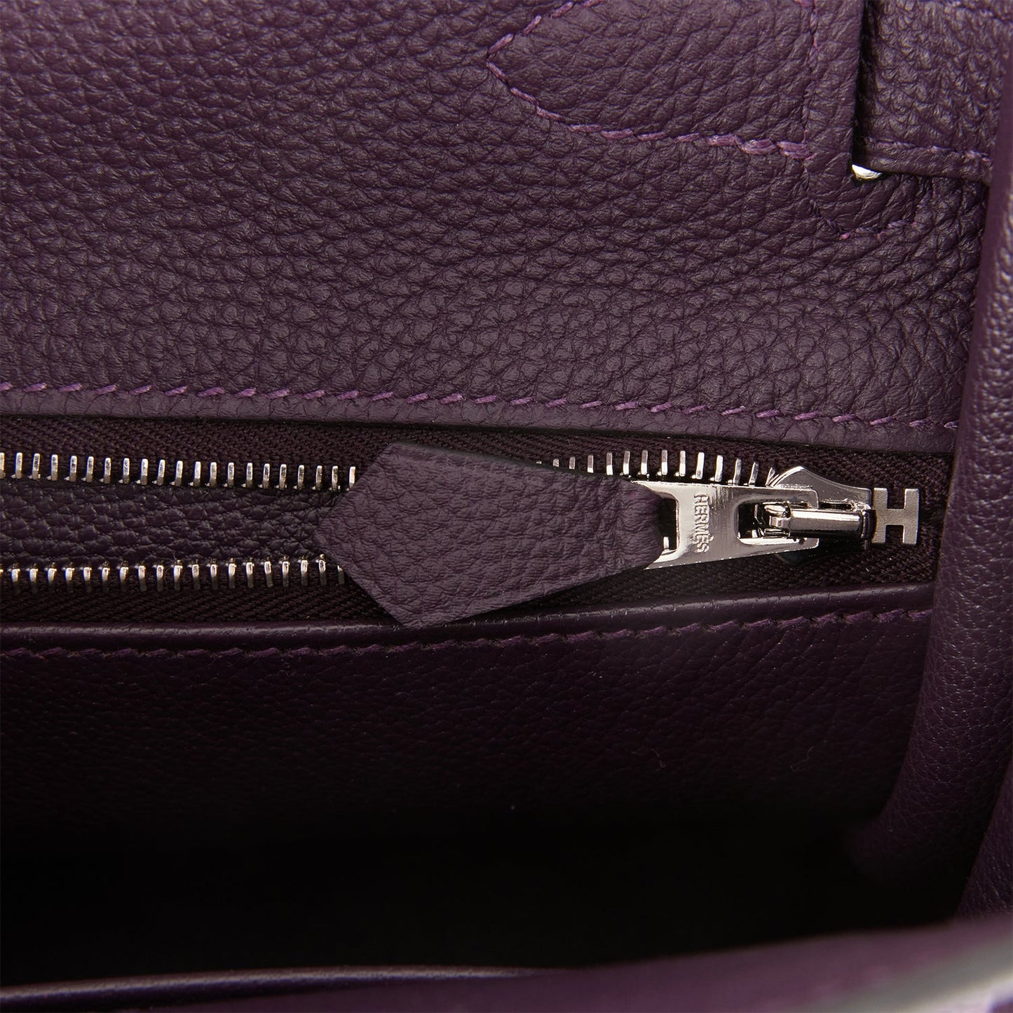 Hermes Kelly 28 Retourne Raisin Togo and Prunoir Alligator Touch Palladium Hardware