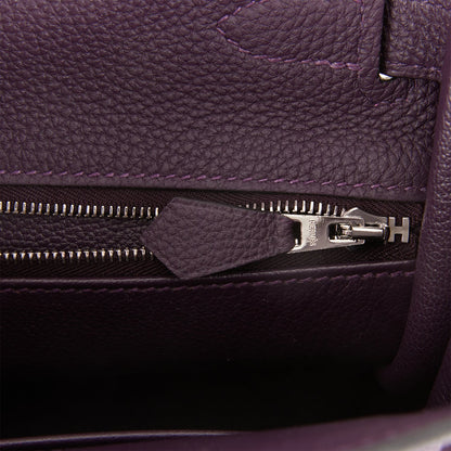 Hermes Kelly 28 Retourne Raisin Togo and Prunoir Alligator Touch Palladium Hardware