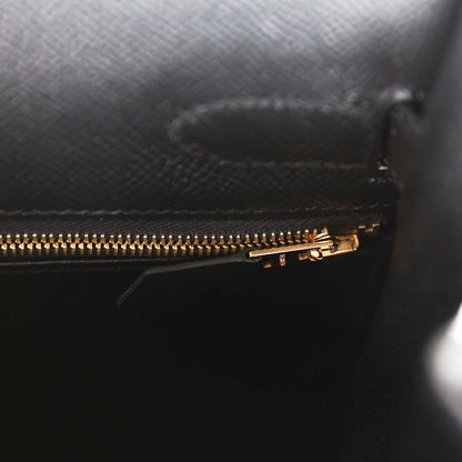 Hermes Kelly 32 Sellier Black Epsom Gold Hardware