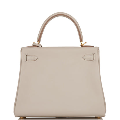 Hermes Kelly 25 Retourne Gris Perle Swift Gold Hardware