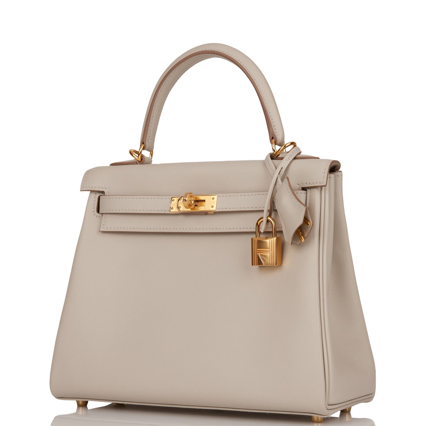 Hermes Kelly 25 Retourne Gris Perle Swift Gold Hardware