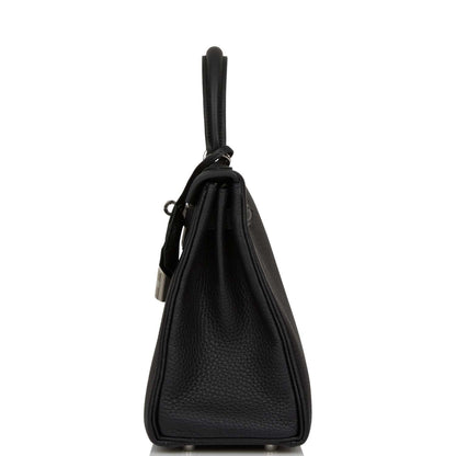 Hermes Kelly 25 Retourne Black Togo Palladium Hardware