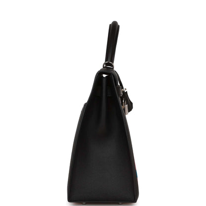 Hermes Kelly 32 Sellier Toile de Camp Cavalcadour Palladium Hardware