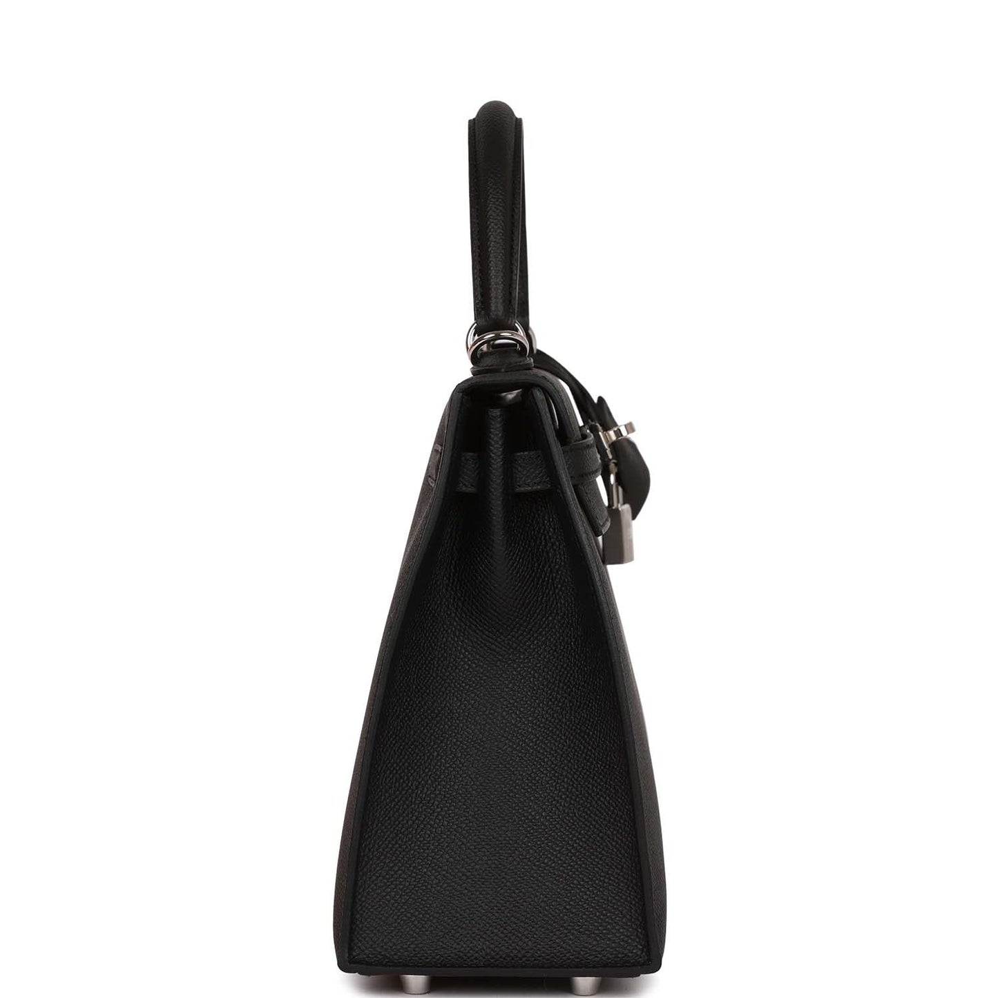 Hermes Kelly 25 Sellier Black Epsom Palladium Hardware