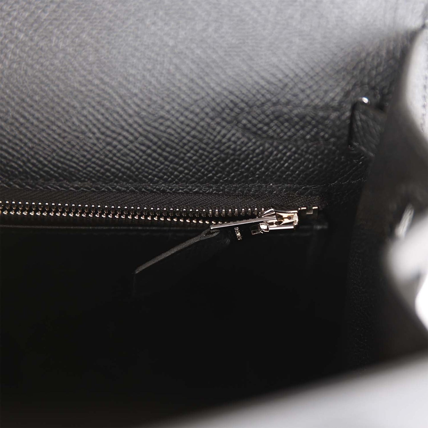 Hermes Kelly 25 Sellier Black Epsom Palladium Hardware
