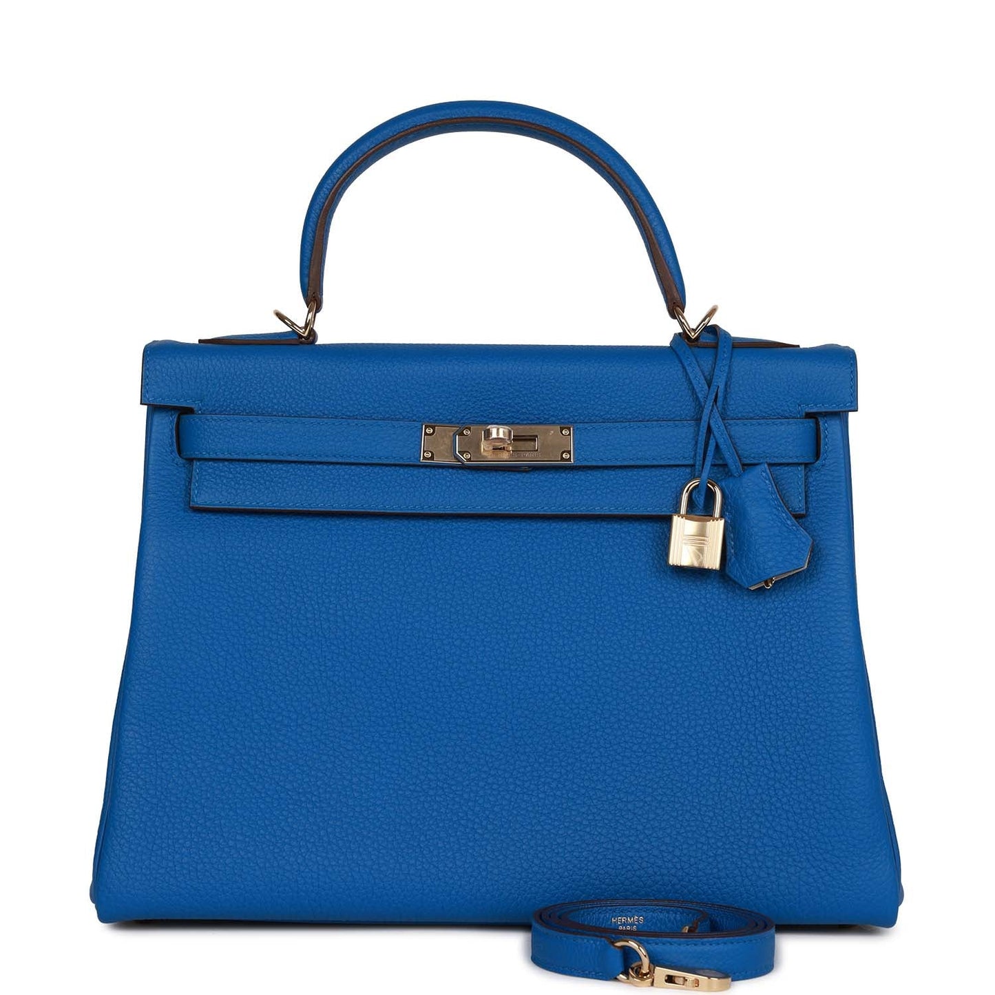 Hermes Kelly 32 Retourne Bleu Royal Verso Togo Permabrass Hardware