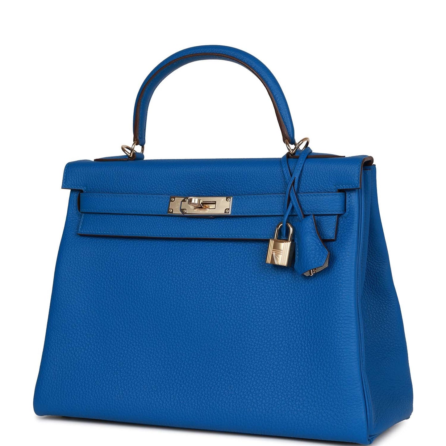Hermes Kelly 32 Retourne Bleu Royal Verso Togo Permabrass Hardware