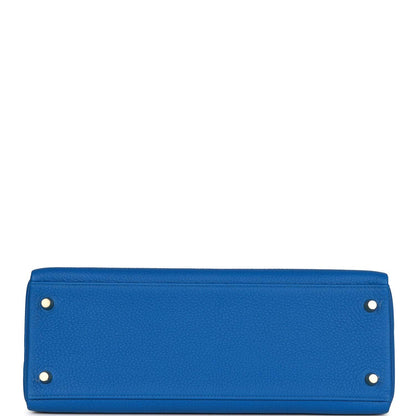 Hermes Kelly 32 Retourne Bleu Royal Verso Togo Permabrass Hardware