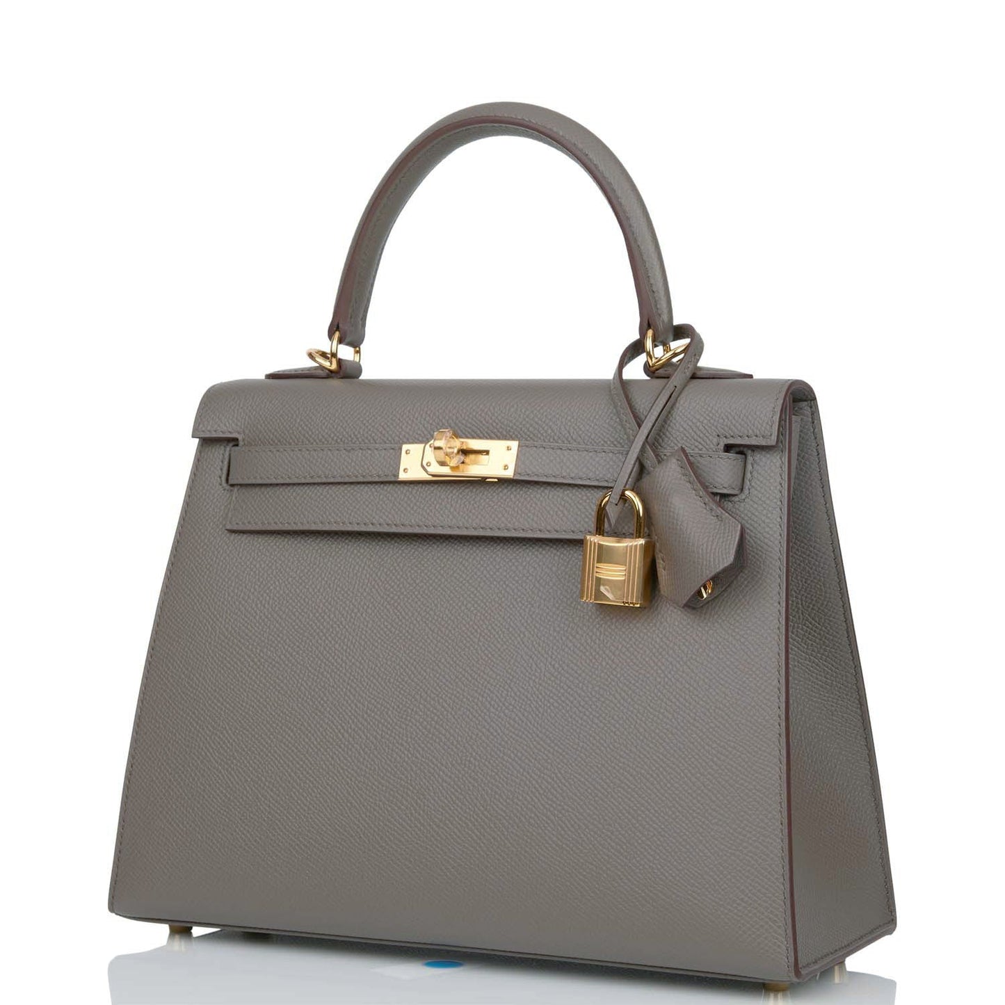 Hermes Kelly 25 Sellier Etain Epsom Gold Hardware
