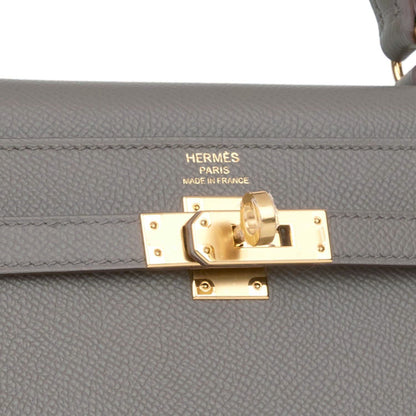 Hermes Kelly 25 Sellier Etain Epsom Gold Hardware