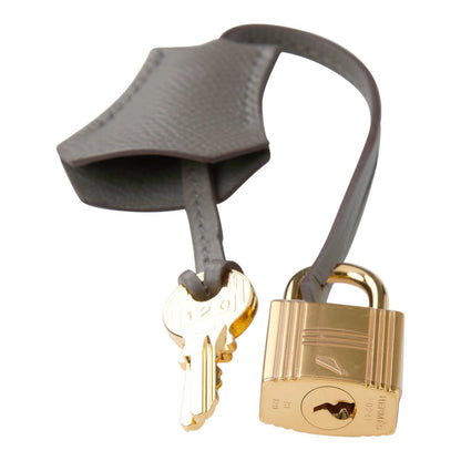 Hermes Kelly 25 Sellier Etain Epsom Gold Hardware