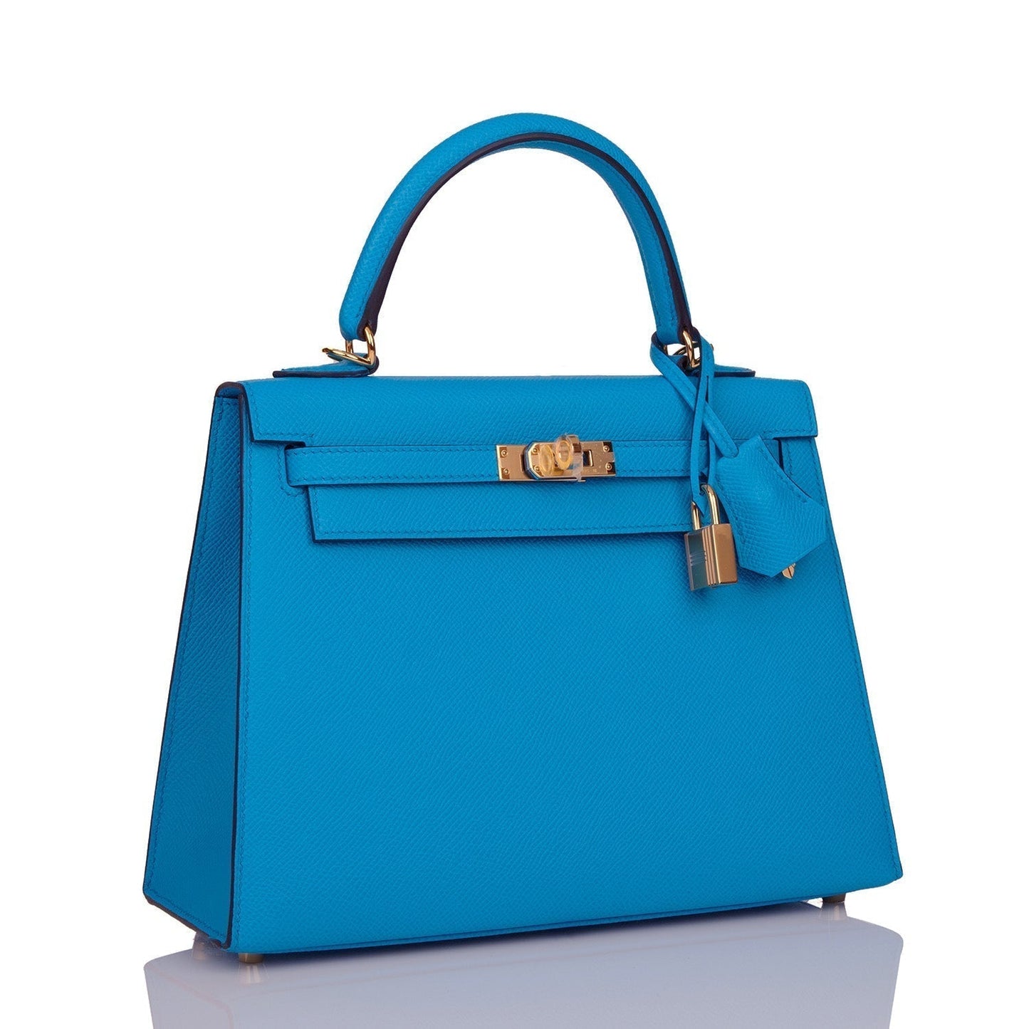 Hermes Kelly 25 Sellier Bleu Frida Epsom Gold Hardware