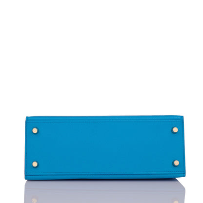 Hermes Kelly 25 Sellier Bleu Frida Epsom Gold Hardware