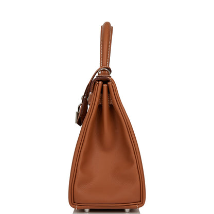Hermes Kelly 28 Retourne Gold Evercolor Palladium Hardware